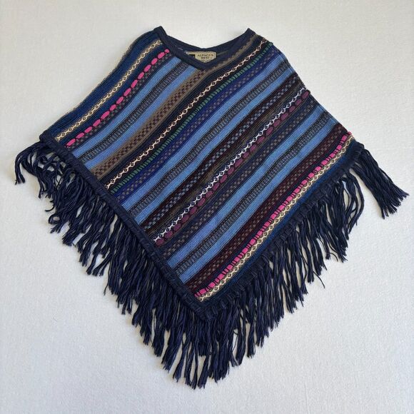 Alpaca's Best 100% Baby Alpaca Poncho Sweater Women's S Handmade Peru Colorful - Picture 1 of 6